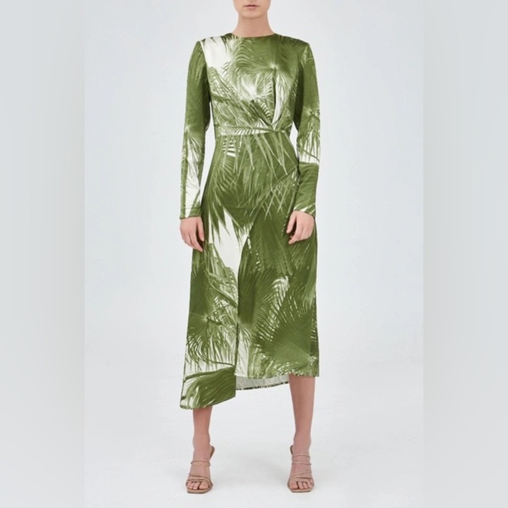 C/MEO Collective : Contrasting Dress Olive Palm dress in Size L